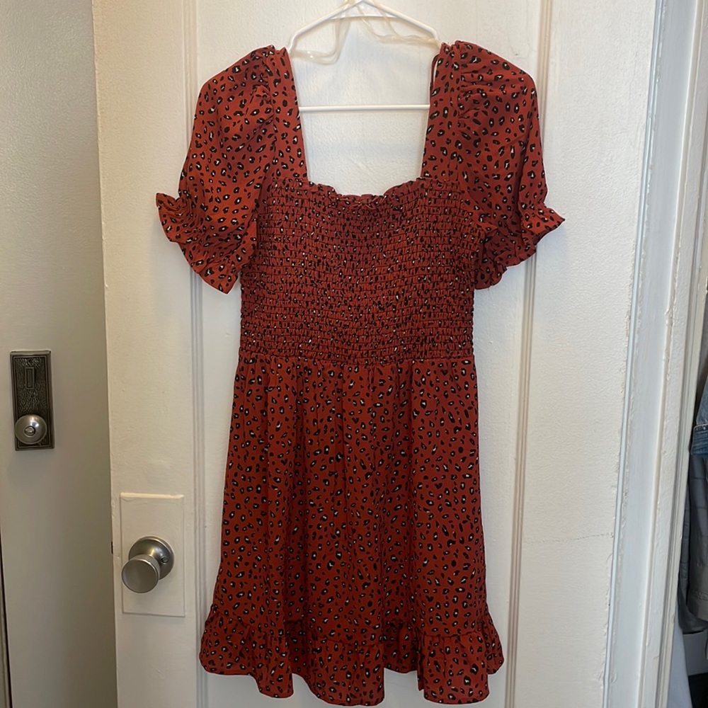 smock puff sleeve dress